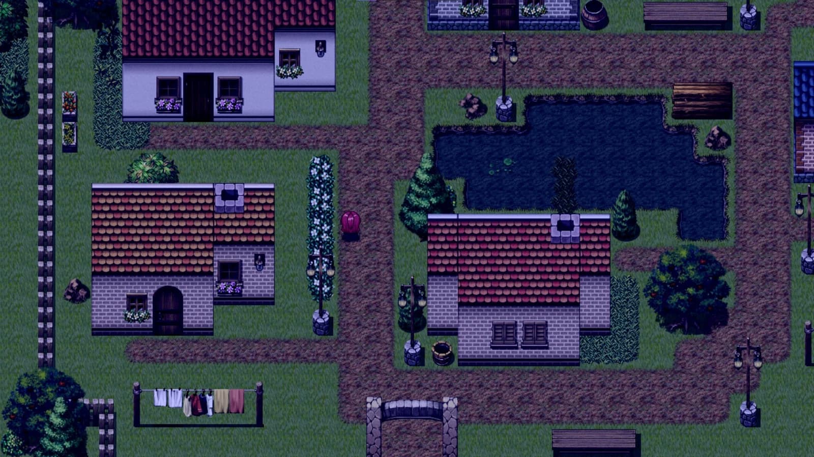 A night-time town in the Skylands of Hershia in Chase of the Ruby.